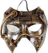 Widmann - Steampunk Kostuum - Steampunk Masker, Koper Mechanica - Brons - Carnavalskleding - Verkleedkleding