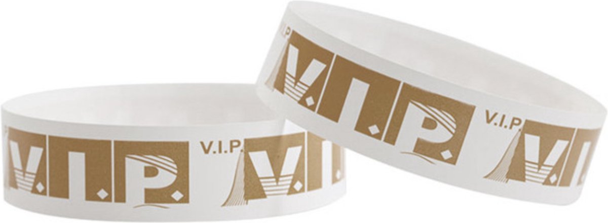 Hiden - VIP Polsbandjes - Polsbandjes Festival - Festivalbandjes - Evenementenbandjes - Feest decoratie - 100 stuks - Goudkleur