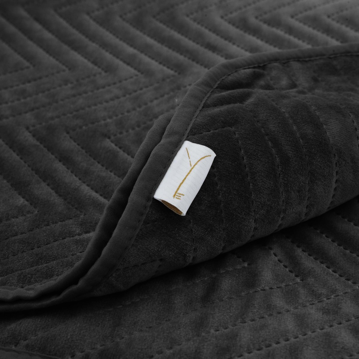 Yellow Ink-Black Sprei Madeline 180x260 cm, gemaakt van 100% Polyester