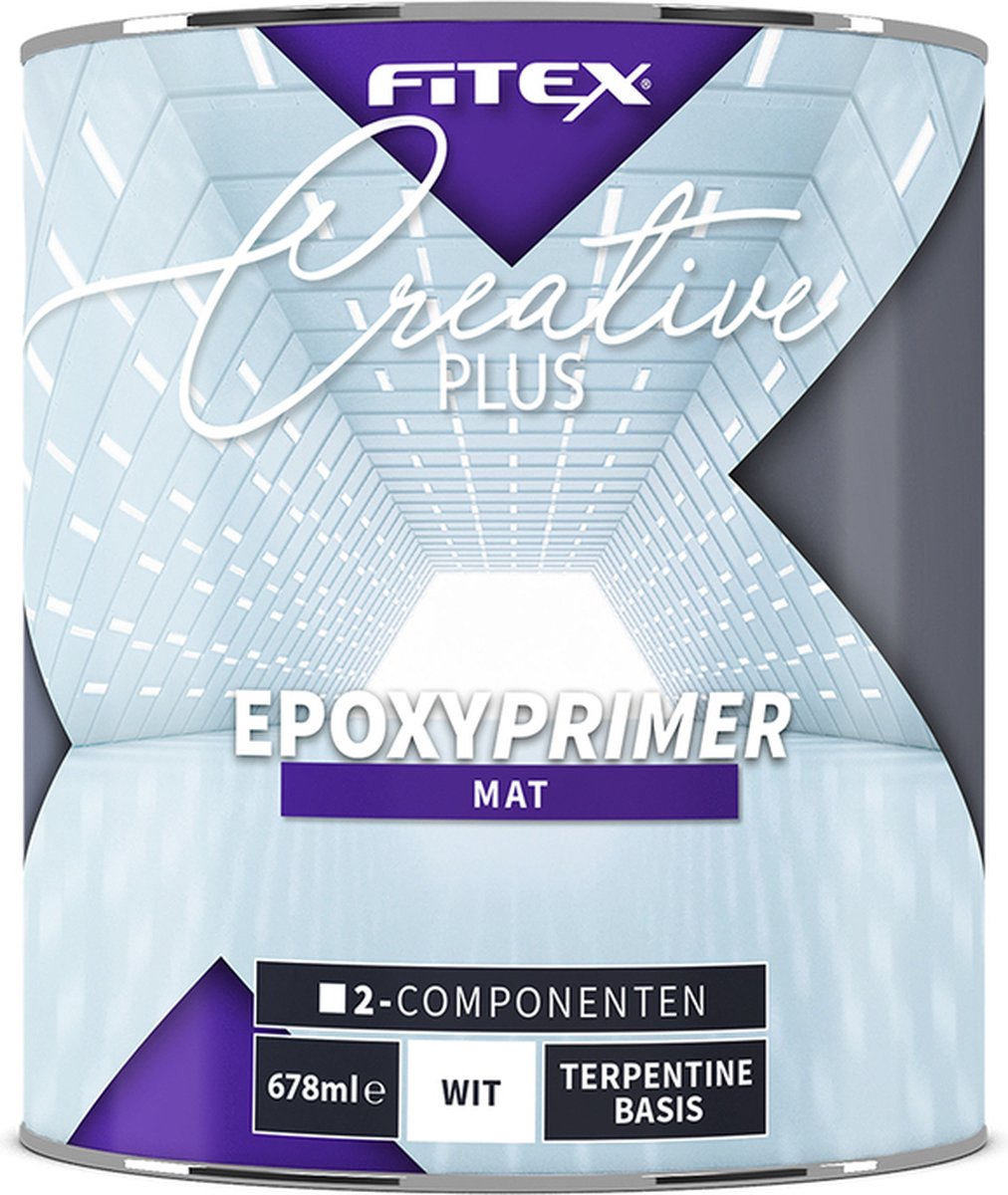 Fitex Creative+ Industriële Epoxy Primer 2-Componenten - Grondverf - Dekkend - Binnen en buiten - Terpentine basis - Mat - Grijs