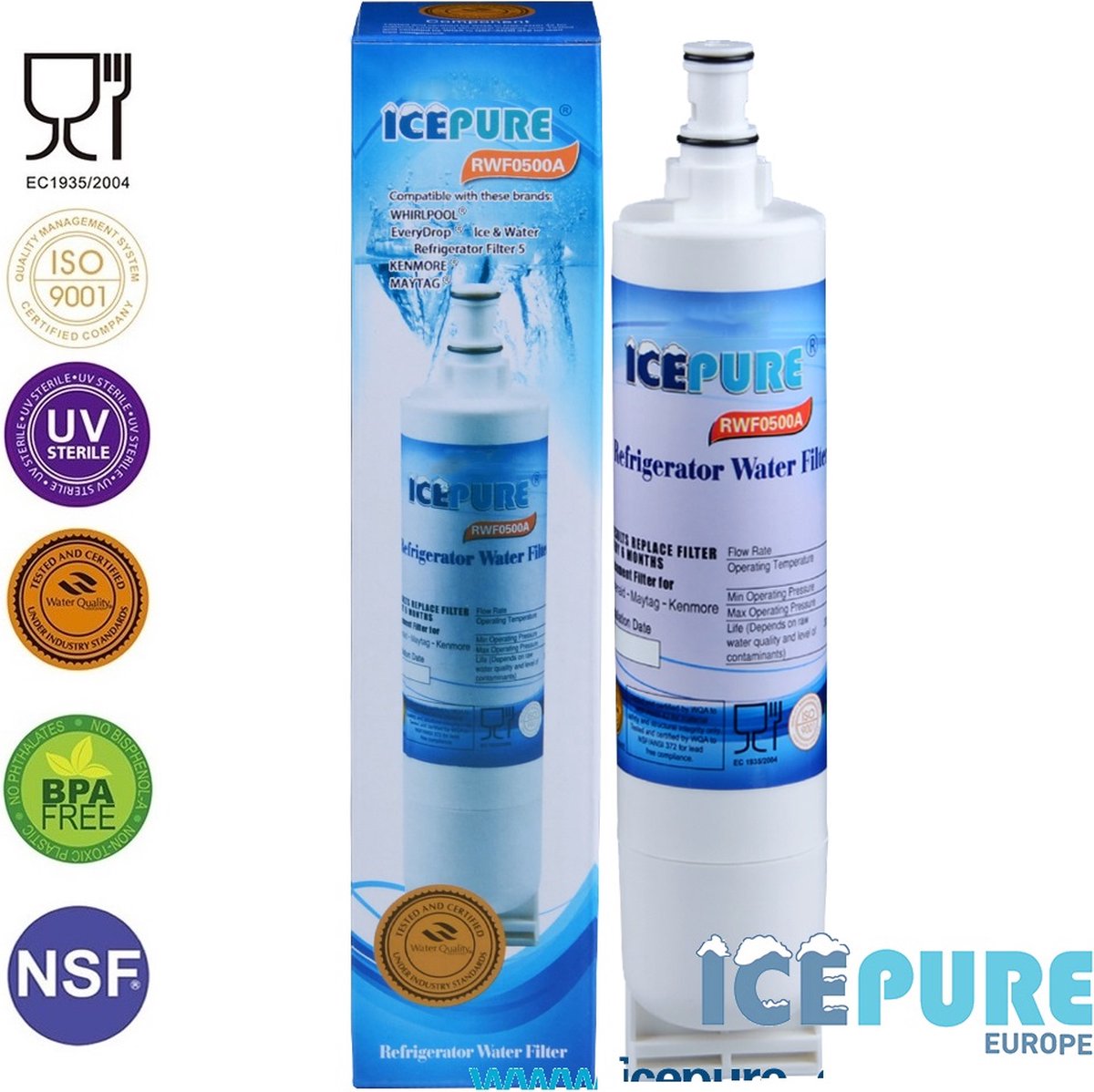Waterfilter voor Admiral 481281700134 / SBS005