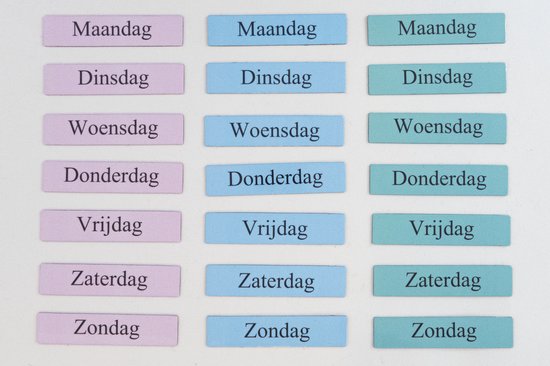 Magneten dagen van de week - Maandag t/m zondag - 7 stuks - Roze | bol