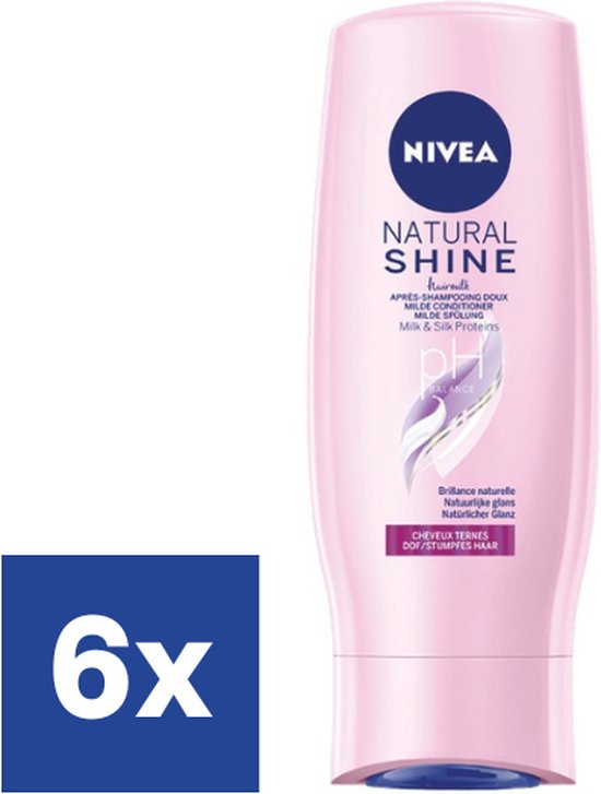 Nivea Natural Shine Conditioner - 6 x 200 ml