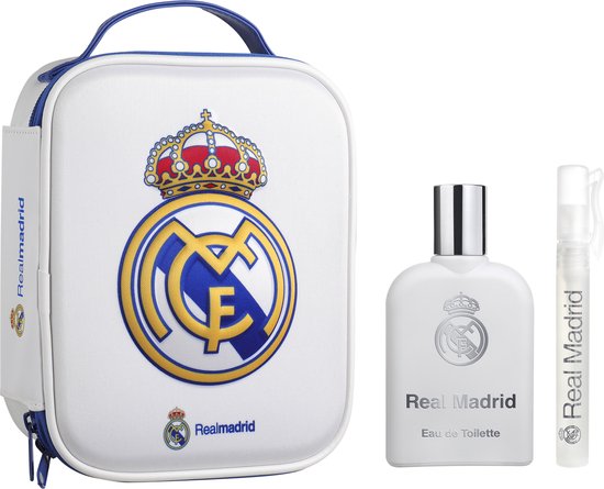Real Madrid Coffret Cadeau - Eau de Toilette 100 ml & Stylo à Parfum - Avec Trousse de Toilette