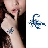 Temporary Tattoo Schorpioen (6x6 cm) [Semi-Permanente Neptattoo - Tijdelijke tatoeage - Nep Fake Tattoos - Water overdraagbare festival sticker henna outfit tattoo - Glitter tattoo - Volwassenen Kinderen Jongen Meisje]