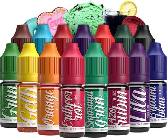 Colorant alimentaire liquide hautement concentré - palette de couleurs  variées - 10 ml