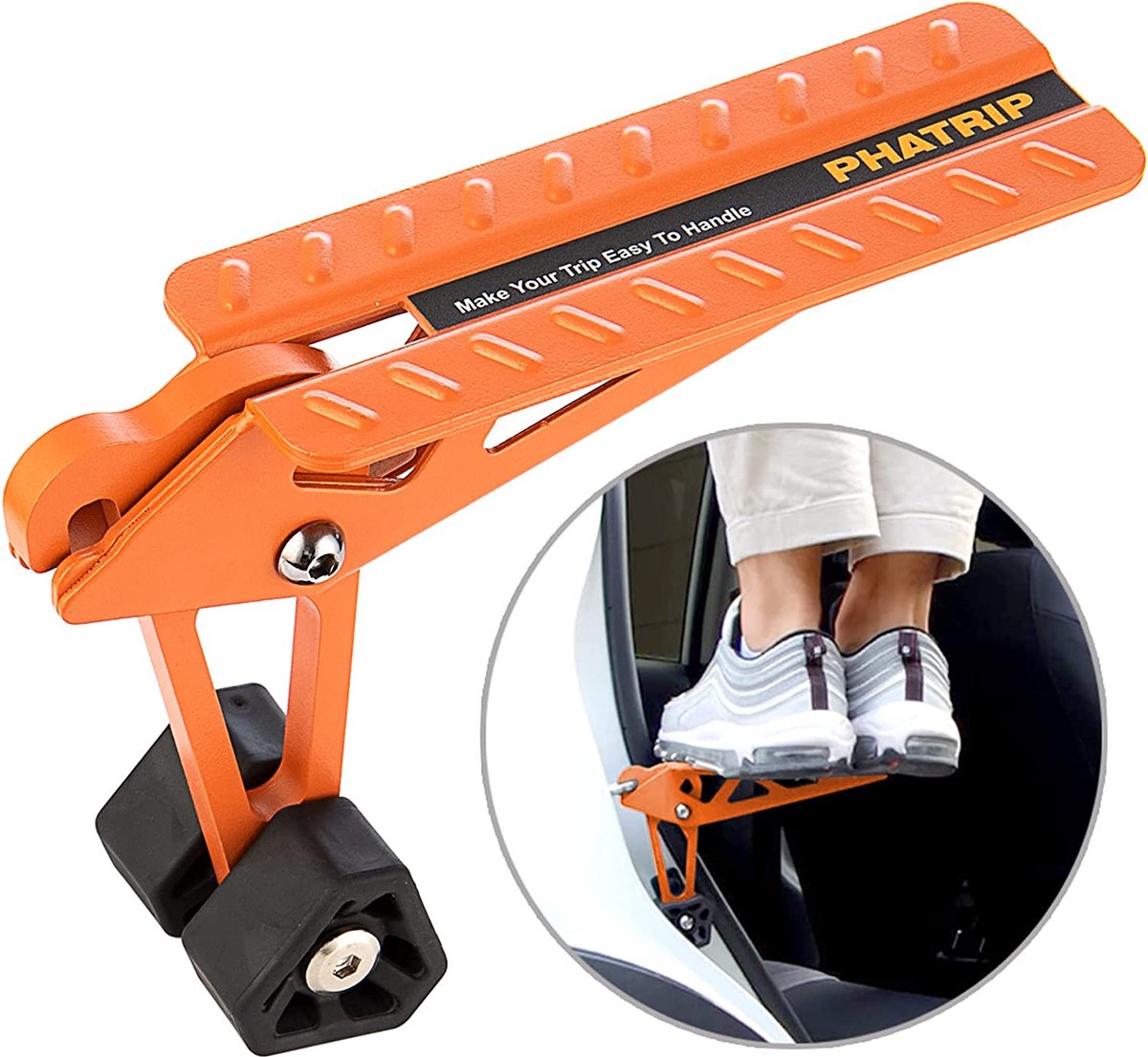 Marchepied De Porte Voiture Pliable - Support Réglable 5 Niveaux, Accès Toit Facile, Universel Noir