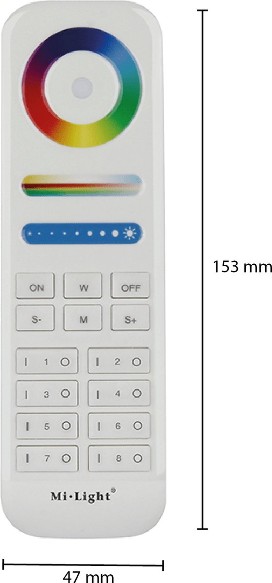 Mi-Light(MiBoxer) Afstandsbediening - FUT089 - RGB+CCT - 8 Groepen