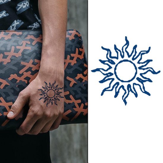 Temporary Tattoo Zon (6x6 cm) [SemiPermanente Neptattoo Tijdelijke