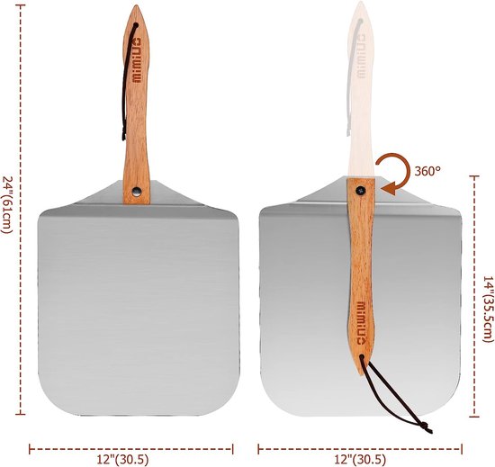 Keij Accessoires | Pizzaschep met afneembare steel