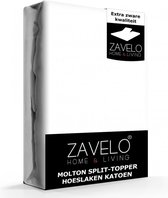Zavelo Molton Split-Topper Hoeslaken - 160x200 cm - 100% Katoen - 10cm Hoekhoogte - Wasbaar tot 60 graden - Rondom Elastisch