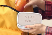 Broodtrommel Wit - Lunchbox - Brooddoos - Quotes - Tekst - Stay wild - 18x12x6 cm - Volwassenen