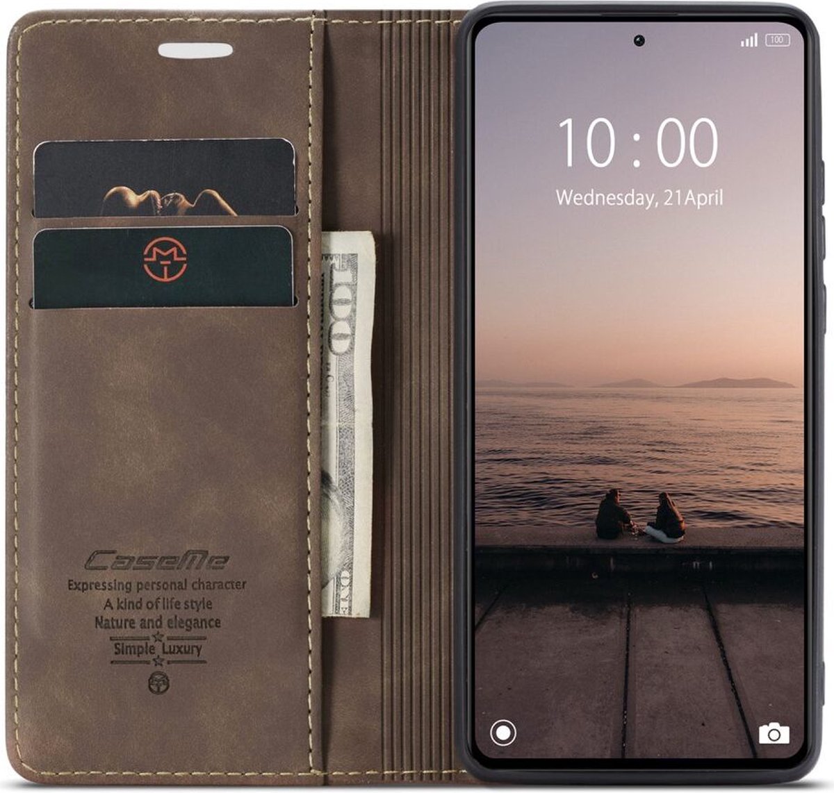 CaseMe 013 Xiaomi Redmi Note 12 Pro Plus Hoesje Book Case Coffee