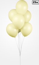 25x Luxe Ballon pastel geel 30cm - biologisch afbreekbaar - Festival feest party verjaardag landen helium lucht thema
