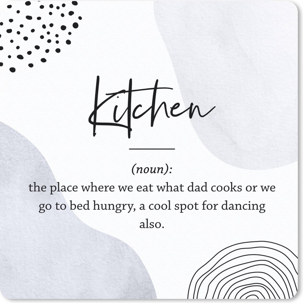 Muismat 20x20 cm - Mousepad Spreuken - Kitchen - Papa - Quotes - Keuken definitie - Muismatten