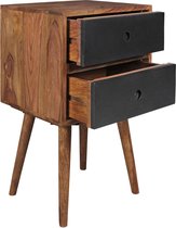 Rootz Nachtkastje - Retro Nachtkastje - Houten Nachtkastje - Console - Bruin/Zwart - Hout