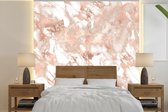 Behang - Fotobehang Marmer - Luxe - Roze - Breedte 220 cm x hoogte 220 cm