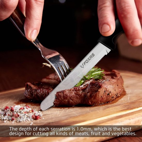 Couteaux à steak, ensemble de 6 couteaux de table en acier