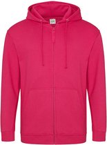 Vegan Hoodie met ritssluiting en capuchon Hot Pink - S