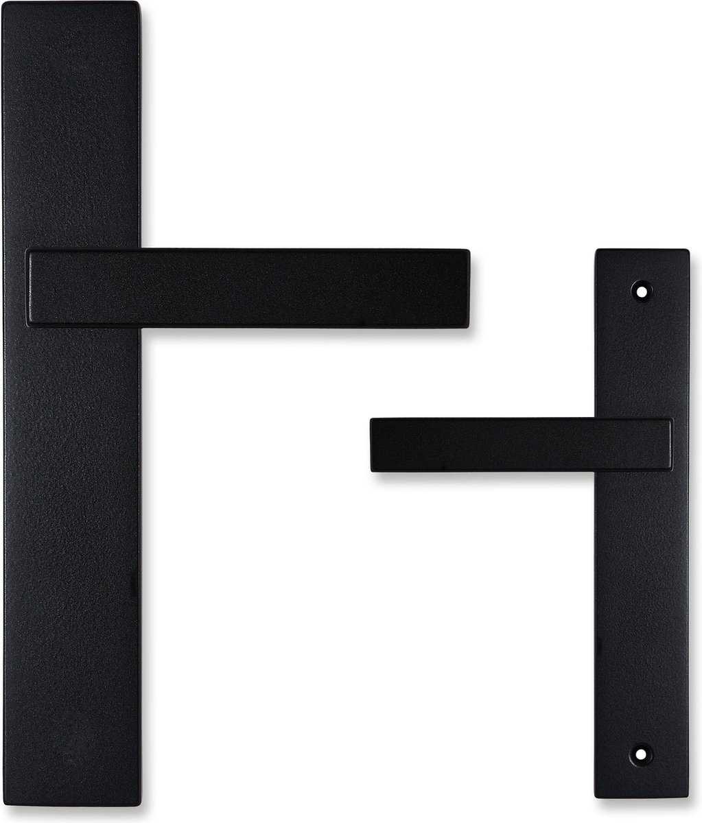 Eliot® deurklink - op schild - mat zwart - complete set - Eliot®