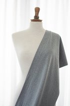 Boordstof fijn grijs melange 1 meter - modestoffen voor naaien - stoffen