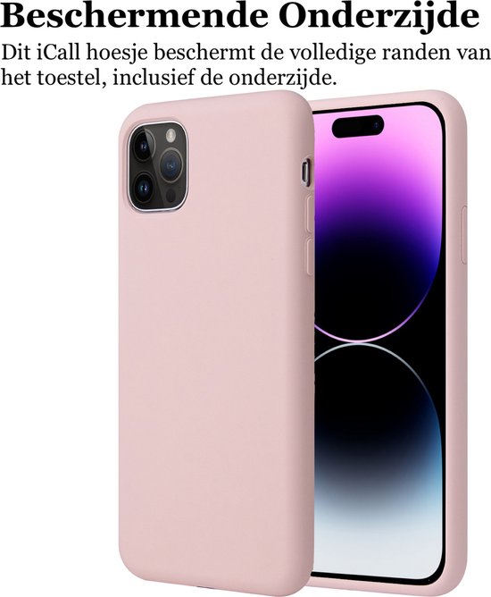 Coque iPhone 14 Pro - Protecteur d'écran GlassGuard & Camera Lens Screen Protector - Coque arrière SoftTouch Rose