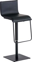 Luxe Barkruk Adamina - Zwart - Imitatie Leder - Ergonomische Barstoelen - In Hoogte Verstelbaar - 360 Rotatie - Set van 1 - Met Rugleuning - Voetensteun - Voor Keuken en Bar - Gestoffeerde Zitting