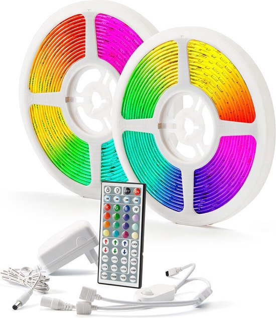 LED strip 10 meter met afstandsbediening en bewegingssensor - White & Color