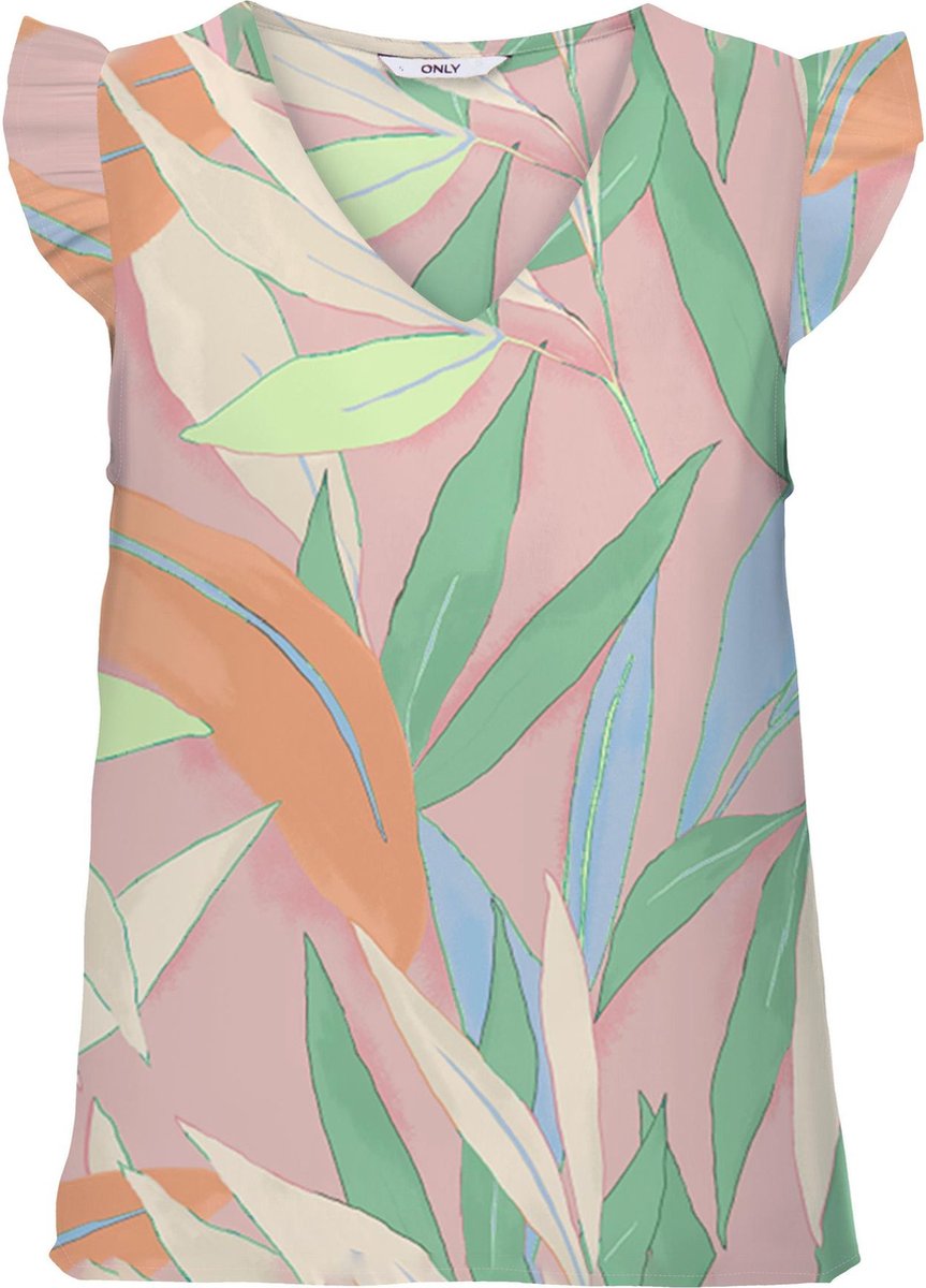 ONLY Onlalma Life – T-Shirt Femme Manches Longues Imprimé Fleuri Polyester – Coupe Régulière Décontractée