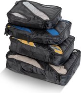 Cubes d'emballage tectoniques - Set d'organisateur de valise - Bagages à cube de compression - Sac à dos - Set de 4 pièces - Zwart