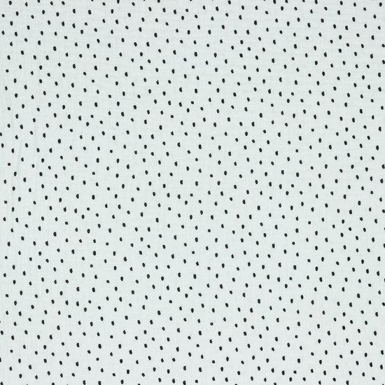 Washandjes - wit hydrofiel met zwarte dots - set 1 grote en 1 kleine