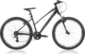 Mountainbike Velo - Met 21 versnellingen - 27,5 inch wielmaat - Herenfiets - Racefiets - Stadsfiets - Framemaat 46cm - Zwart/groen