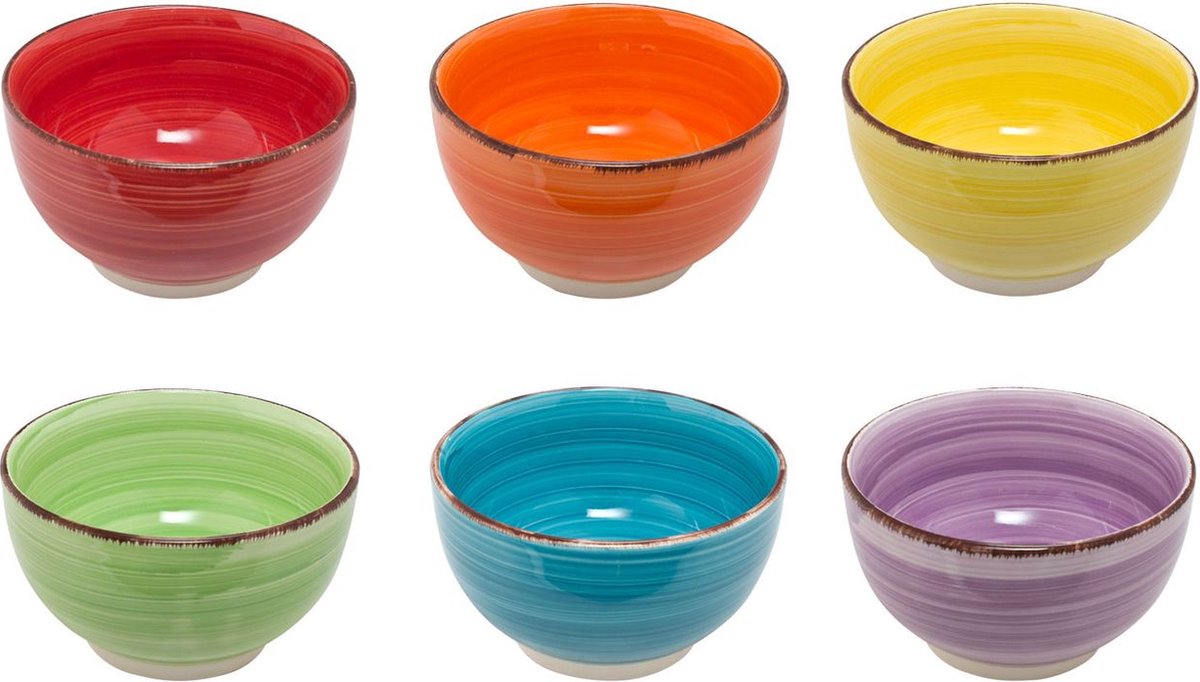 Dutch Kitchen Kommen Uni - Ø14cm - 6 Stuks - Schaal - Aardewerk