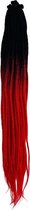 Dreadlocks SE ombre noir/rouge 10 pièces - Dreadlocks au crochet - Dreadlocks à extrémité unique - Extensions de dreadlock - Extensions de cheveux - Perles dreadlock - Cheveux synthétiques