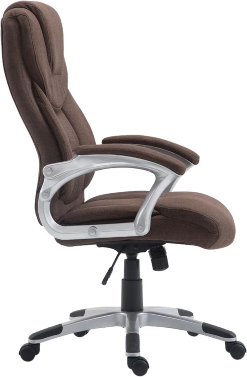 Luxe Bureaustoel Grazia XL - stof - Bruin - Op wielen - Ergonomische bureaustoel - Voor volwassenen - In hoogte verstelbaar