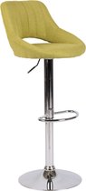 Barkruk Hipo Geel chroom - Stof - Zithoogte 60-81cm - Ergonomische barstoelen - In hoogte verstelbaar - Set van 1 - Met rugleuning - Voor keuken en bar