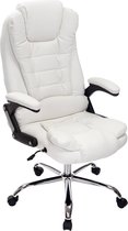 Bureaustoel Servida XL - Op wielen - Wit - Ergonomische bureaustoel - Voor volwassenen - Kunstleer - In hoogte verstelbaar