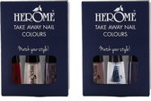 Herome Take Away Nail Colours Bold Beginnings Collection - 5 kleuren + Base Coat - 6*4ml.