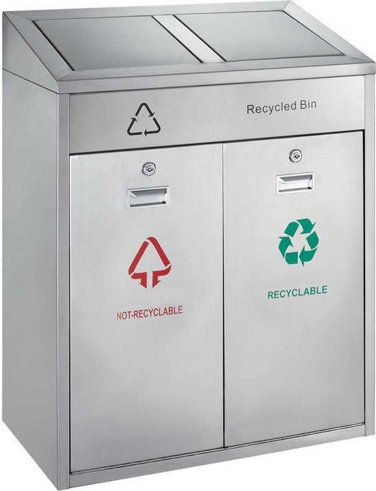 Les Collectors N°910 afvalbak, 2 manden, 30 l, zwart mat