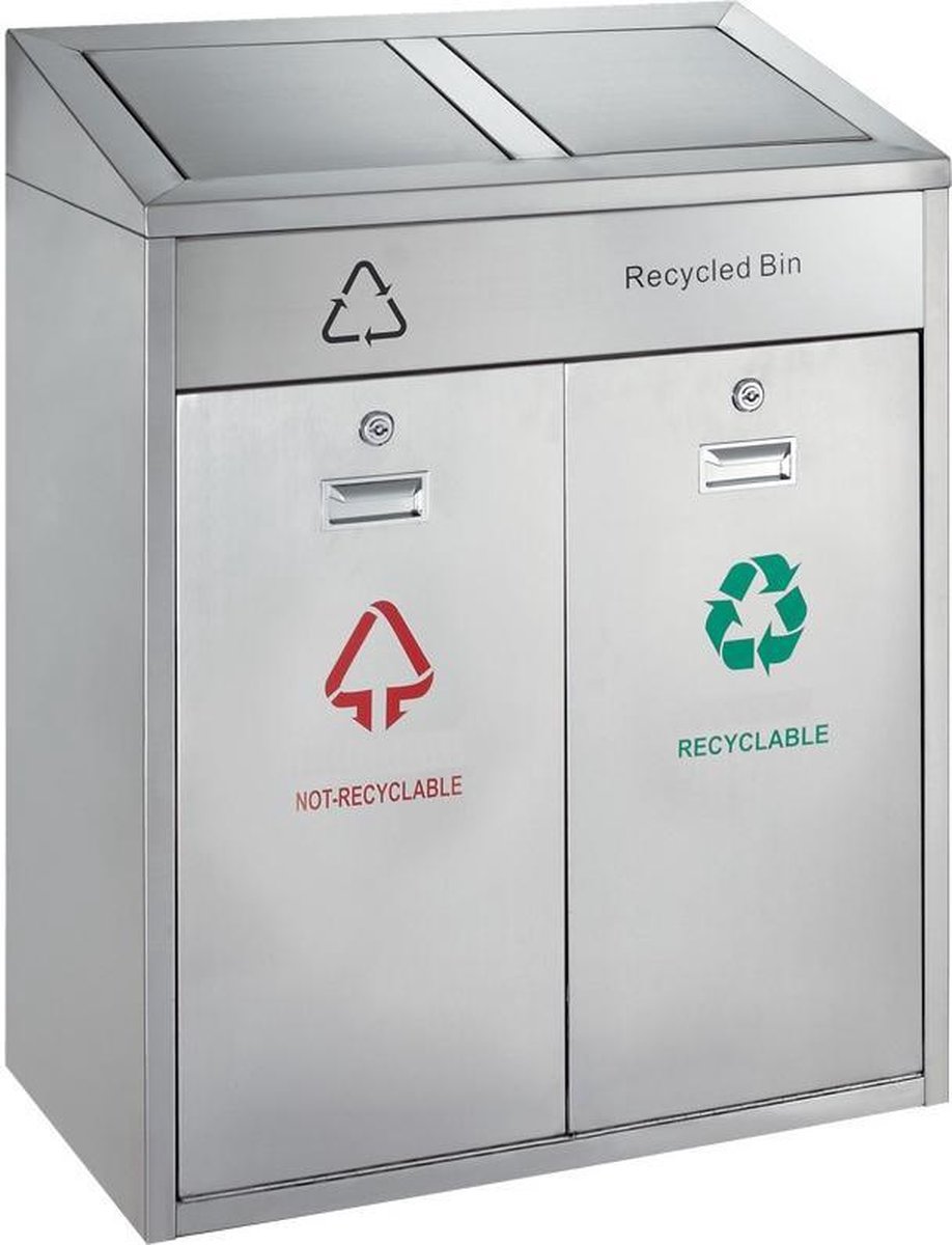 Recycling afvalbak outdoor 2x21 ltr