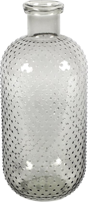 Countryfield Bloemenvaas Cactus Dots - grijs transparant - glas - D15 x H35 cm