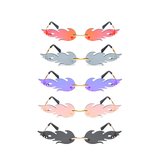 Squad-deal: Flame - Vlammen bril - 5 kleuren - Festival bril / Hippie bril / Rave bril / Techno bril / accessoires / feest bril / gekke bril / verkleed bril