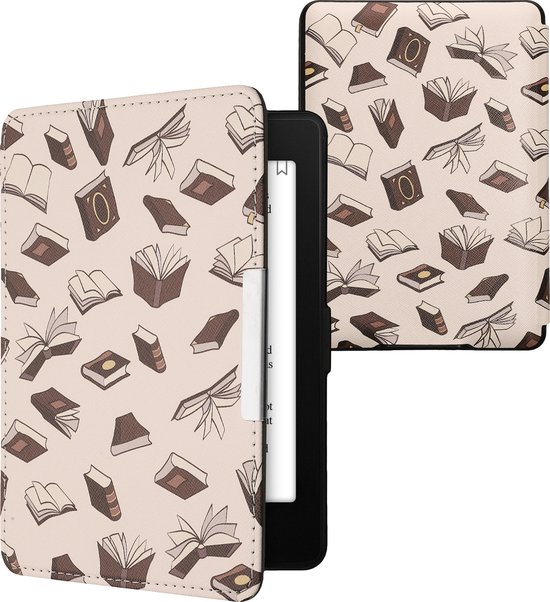 kwmobile cover pour  Kindle (2022) - Etui pour liseuse beige / marron  / or 