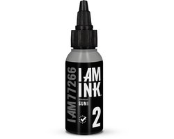 I AM INK - Sumi #2 (Greywash) 50ml | Premium Professionele Tattoo Inkt | Reach & Vegan | Stick en Poke | Handpoke Tatoeage Inkt | Tattoo set | PMU | Permanente Make-up | Geschikt voor Machine Cartridges & Needles | Liner | Shader