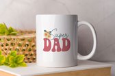 Mok Super dad - Best Dad ever - Beste vader ter wereld - liefde - cute - vaderdag - cadeau - papa