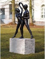Tuinbeeld - bronzen beeld - Modern danspaar - 147 cm hoog