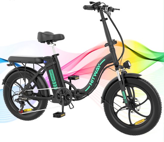 Hitway Elektrische Fiets | Opvouwbare E-bike | 20 Inch Fatbike | 250W Motor | 7 Versnellingen