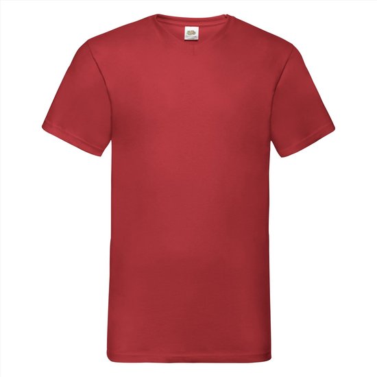 Fruit Of The Loom - 5 Stuks Valueweight T-Shirts V-Hals - Rood - S
