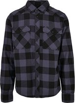 Flanel Checked Overhemd met borstzakken Black/Grey - L