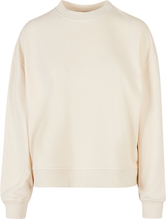 Build your Brand Ladies Oversized Crewneck Sweatshirt BY212 - WHITE SAND - L